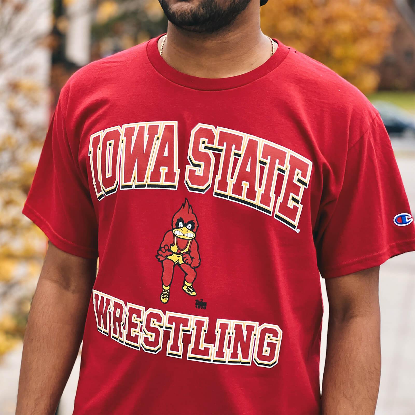 トップス 70s usa iowauniversity wrestling t-shirt Vintage Iowa Hawkeyes Wrestling Shirt NCAA Champs USA 1983 7